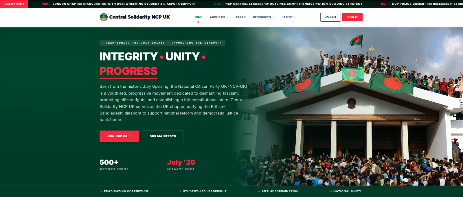 Central Solidarity NCP UK project screenshot